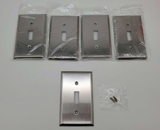 Mulberry Stainless Steel Single Gang Switch Covers 97071 Pack of 5 1