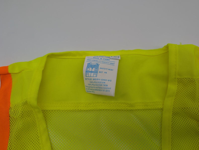 Surveyor’s Safety Vest Size L Yellow 6 Pockets Hook & Loop Closure MSSV-GNV-VC 5