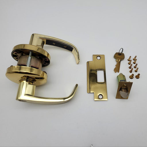 Sargent Door Lever Storeroom Lock Bright Brass 2-3/4" Backset L Lever 65G04 2