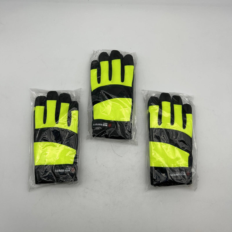 MCR Safety 926 Mechanics Gloves 2XL Hi-Vis Lime W/ Dotted Palm Insulated 3 Pairs 10