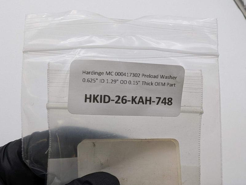 Hardinge MC 000417302 Preload Washer 0.625" ID 1.29" OD 0.15" Thick OEM Part