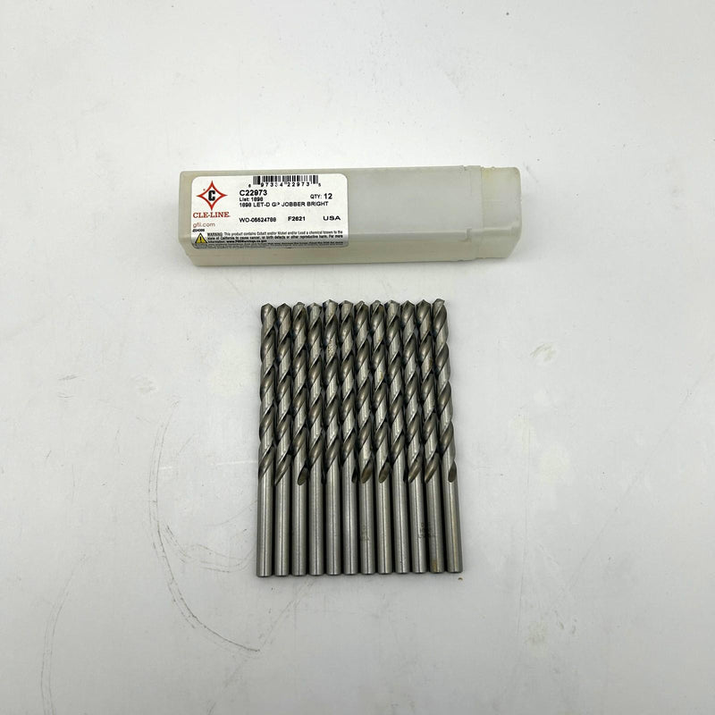 12pk Cle-Line C22973 Jobber Drill Bit 1898 LET-D HSS Bright 2 Flutes 5XD Radial 9