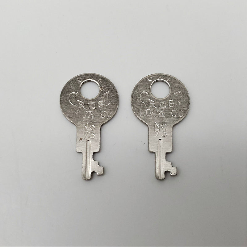 2x Crest No 73 Keys Pre-Cut for Luggage, Trunk, Briefcase Flat Steel USA Made 1