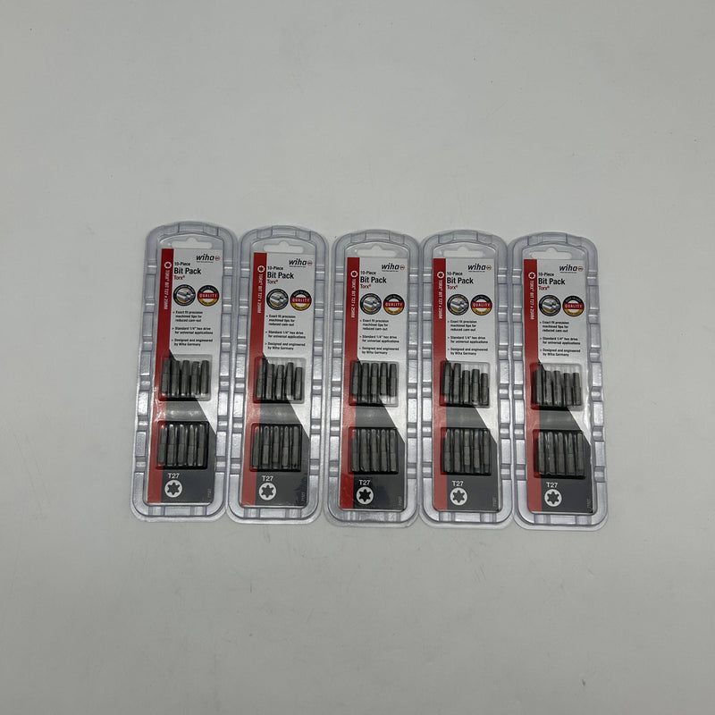 WIHA 71527 Torx Insert Bit T27 x 25mm 1/4" Hex Bit Drive Size 5pks/50 Total
