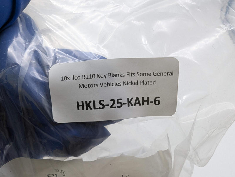 10x Ilco B110 Key Blanks Fits Some General Motors Vehicles Nickel Plated 3
