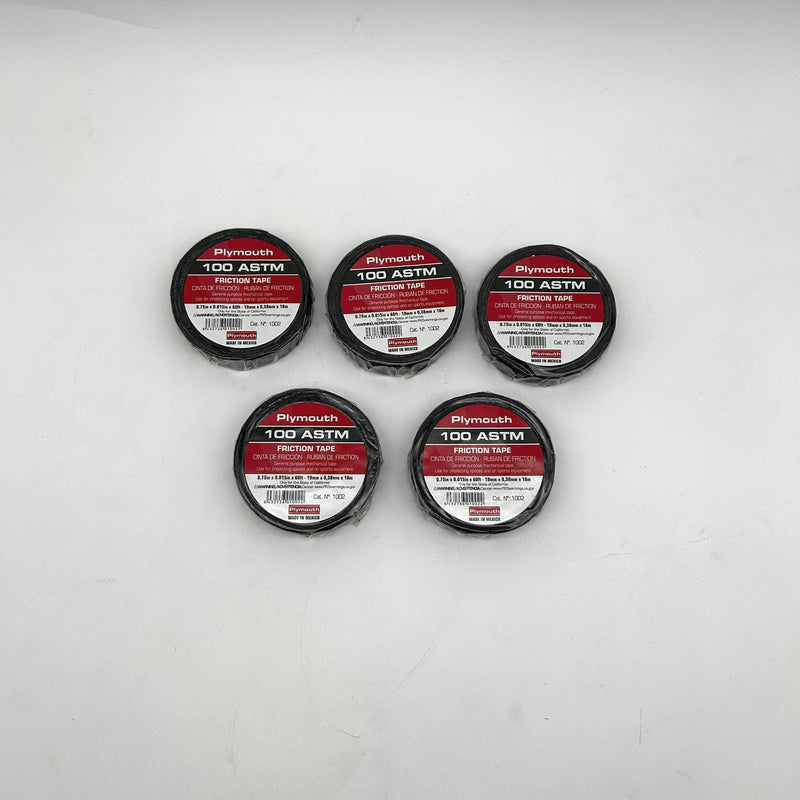 Plymouth 100 ASTM Mechanical Friction Tape .75in x .015in x 60ft Cat No 1002 5pk 8