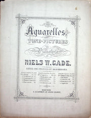 1884 Aquarelles Niels W Gade Op 57 Bk 3 Humoresque Folksong Style Sheet Music 1