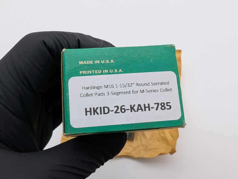 Hardinge M16 1-15/32" Round Serrated Collet Pads 3-Segment for M-Series Collet
