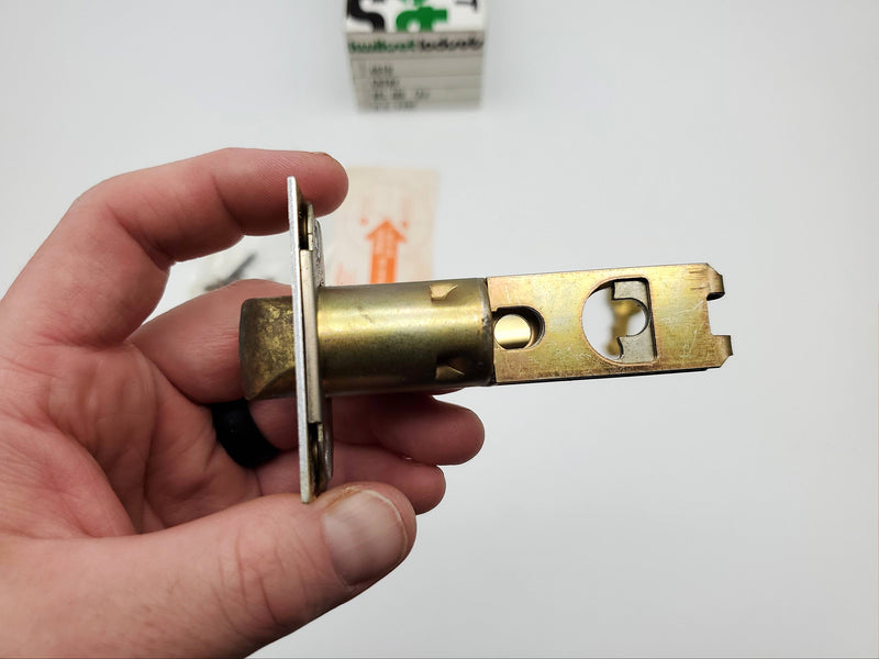 Kwikset Entry Lock Door Knob Bright Brass Bel Air 401B 2-3/8" Backset NOS