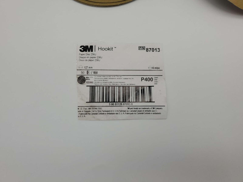 3M Hookit Gold Abrasive Discs 6" 400 Grit 236U Hook & Loop Aluminum Oxide 50pk 4