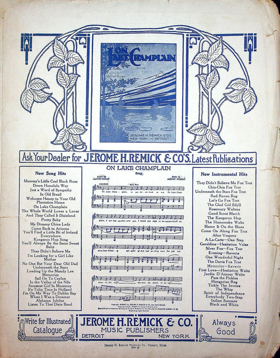 1916 Down Honolulu Way Sheet Music Large Earl Burtnett Jos Burke JE Dempsey 3
