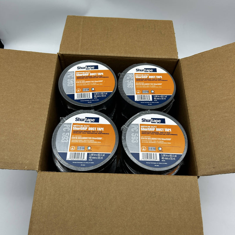 Shurtape PC593 Duct Tape Silver 48MM X 55m 8 Mil General Purpose 152303 24 Rolls