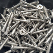 #14 X 2" Self-Tapping Sheet Metal Screws Phillips Flat Head 18-8 SS Pack of 100 1