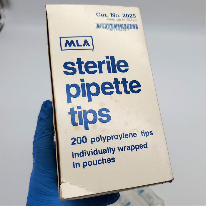 MLA Sterile Pipette Tips 200 ul Individually Wrapped Polyprolyne 2025 Box of 200 5