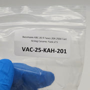 Bussmann ABC-20-R Fuses 20A 250V Fast Acting Ceramic Pack of 5 4