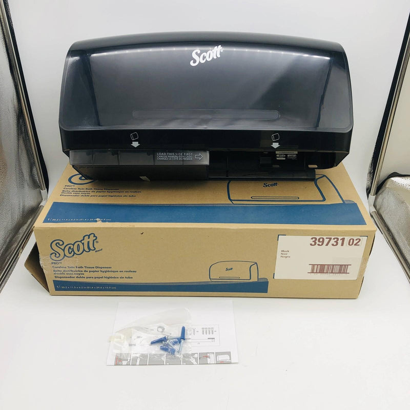 Scott 39731-02 Coreless Twin Bath Tissue Dispenser 20.2 x 11.5 x 6.2in Black 10