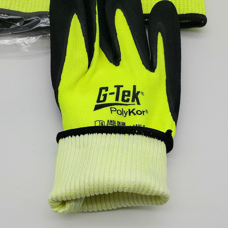 G-Tek 16-340LG PolyKor Gloves XL A3 Cut Resistant Nitrile Dipped Yellow 3 Pair 5