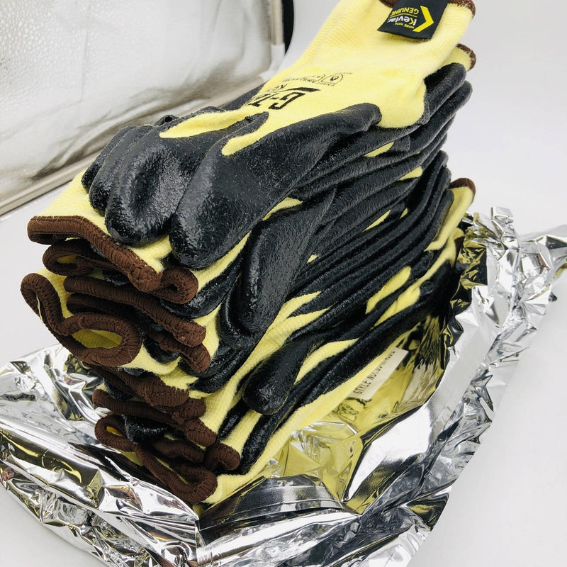 PIP 09-K1450 Work Gloves Size Large Cut Resistant A2 Black Nitrile Palm 12 Pairs 8