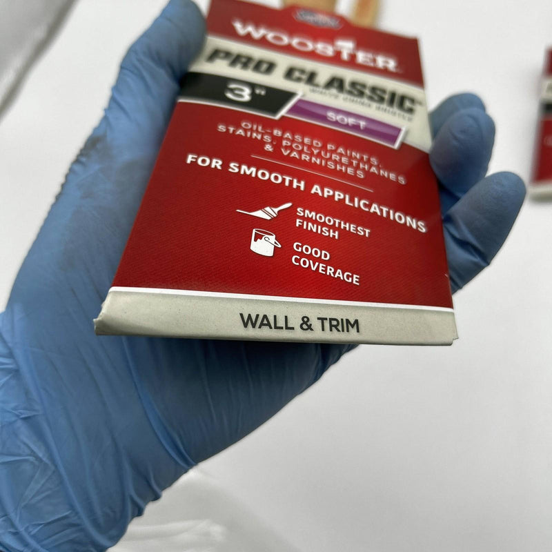 Wooster Pro Classic Z1123 Paint Brush 3 inch Soft Angled Wall and Trim Pk of 3 4