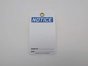 OSHA Notice Safety Tags Blank Dbl Sided Plastic Grommet 5.75" 3.25" Pack of 25 3