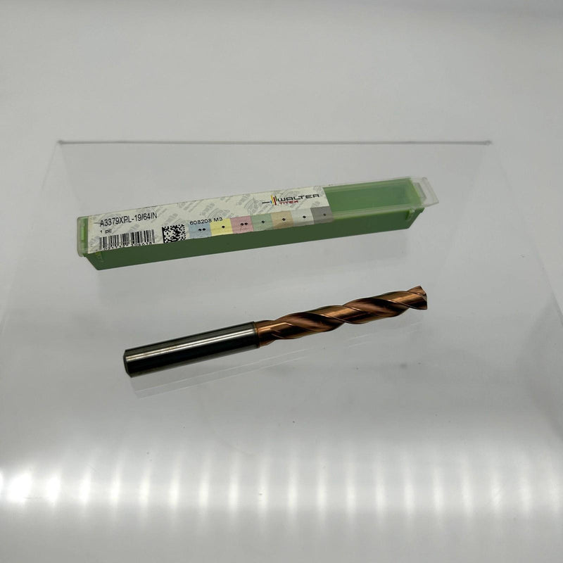 Walter A3379XPL-19/64 Solid Carbide Twist Drill Bit Xtreme K30F XPL 43 mm LOC 9
