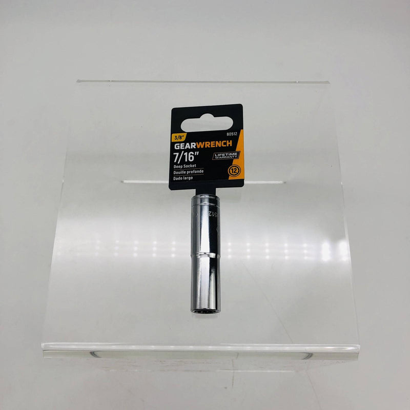 GearWrench 80512 Deep Socket 7/16" 12-Point 3/8" Drive Polished Alloy Steel 8