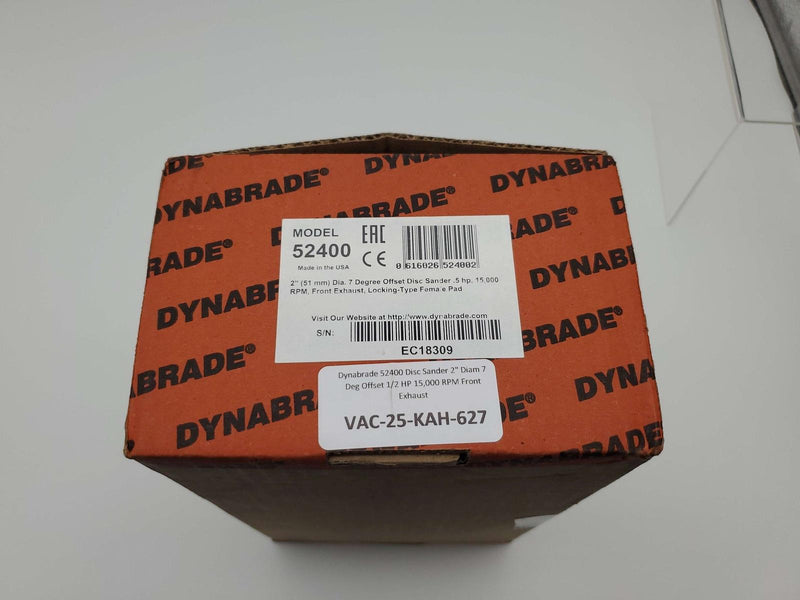 Dynabrade 52400 Disc Sander 2" Diam 7 Deg Offset 1/2 HP 15,000 RPM Front Exhaust 8