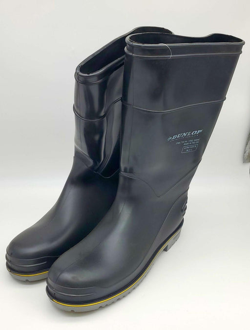 Dunlop Work Boots Rubber Steel Toe & Shank Size 13 Black & Grey 15" 89908 1