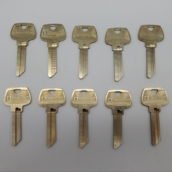 10 Sargent 6270 LH Key Blanks LH Keyway Nickel Silver 6 Pin NOS 3