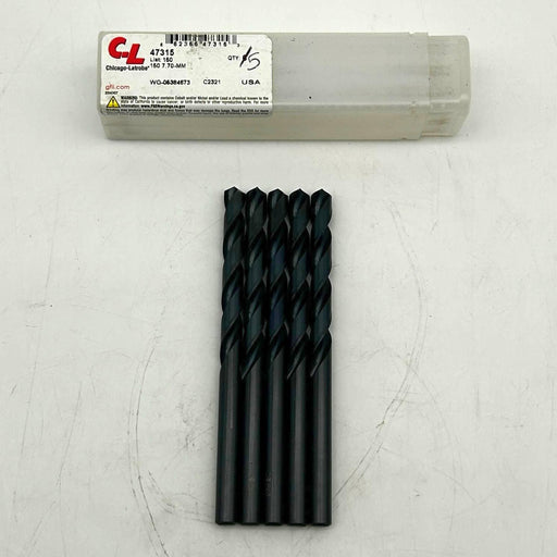 Chicago-Latrobe 47315 Jobber Length Drill Bit 150 7.70mm Black Oxide HSS 5pk 1