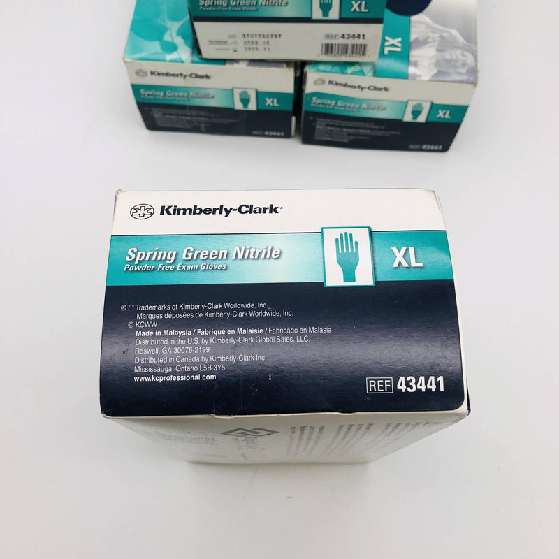 Kimberly-Clark 43441 Green Nitrile Exam Gloves Sz XL Pwd Free 4 Boxes/720 Gloves 5