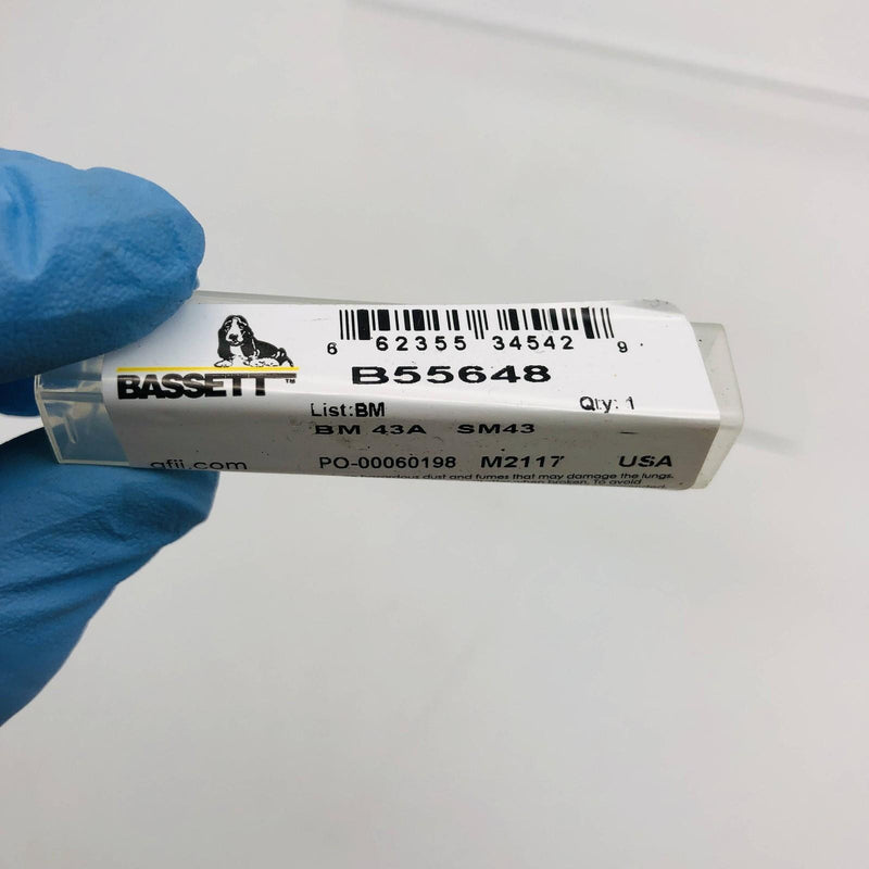 Greenfield Bassett B55648 Carbide Burr 1/8X1/8X5/8X1-1/2 BM43 BM 7D Point Cone 4