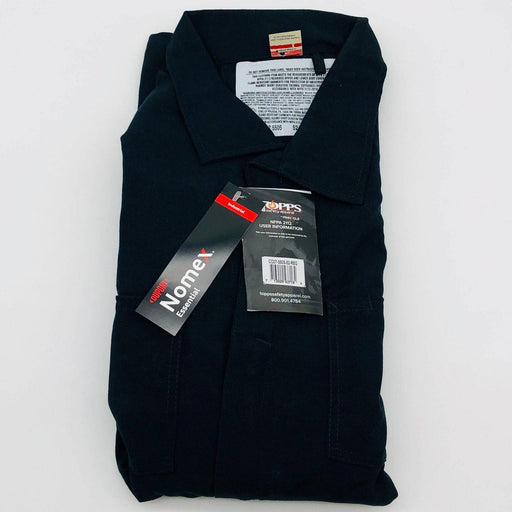 Topps CO07-5505 Flame Resistant Coveralls 52R Nomex 4.5oz Unlined Navy Blue NWT 1