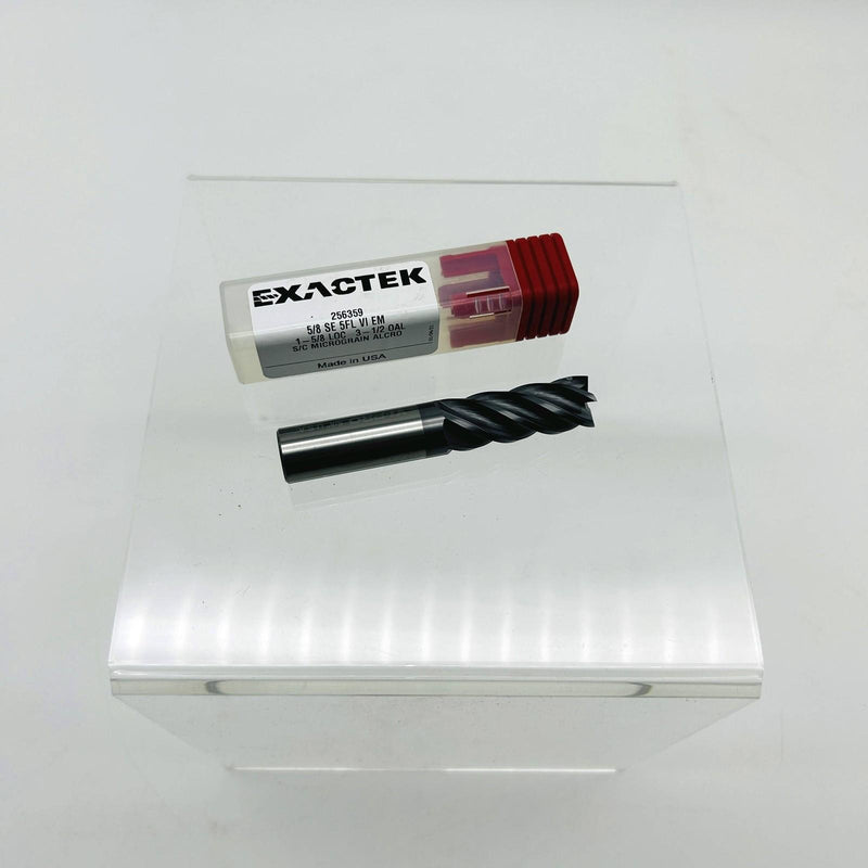 5/8" End Mill 5 Flutes VI EM 1-5/8 LOC 3-1/2 OAL Micrograin Alcro Exactek 256359