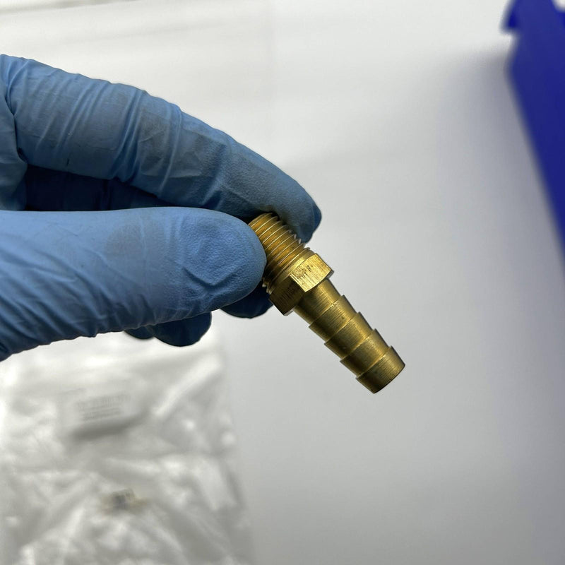 10pk Midland Metal 32012 Brass Fitting 3/8 Hose Barb X 1/4 Male NPTF Max 150 PSI 4