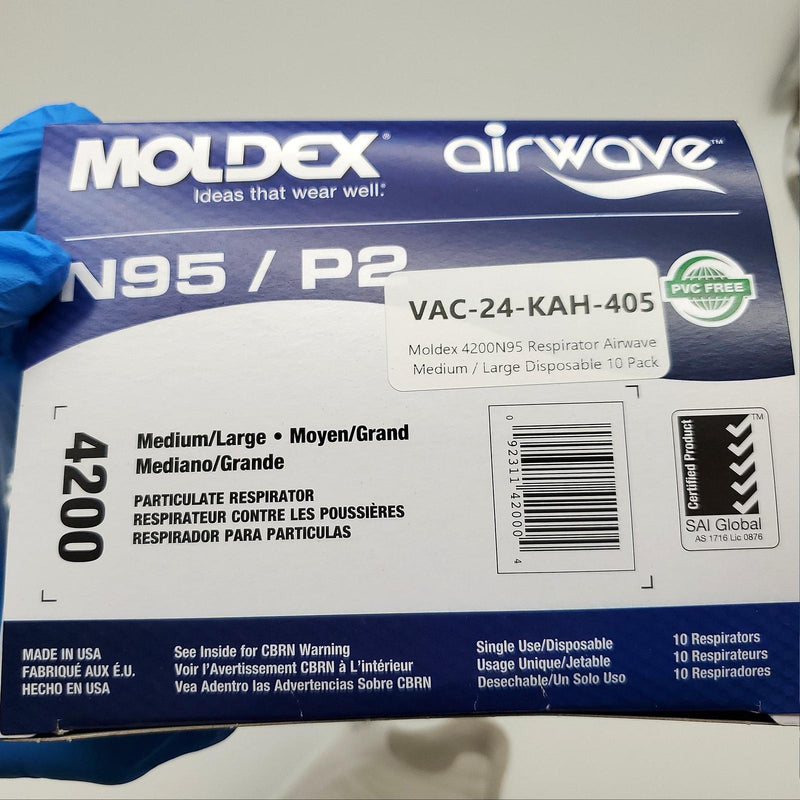 Moldex 4200N95 Respirator Airwave Medium / Large Disposable 10 Pack 4