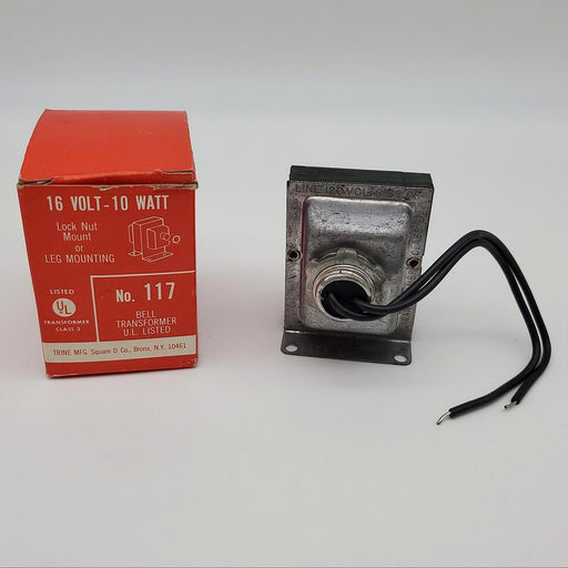 Trine No 117 Bell Transformer 16 Volt 10 Watt Lock Nut or Leg Mount USA Made 1