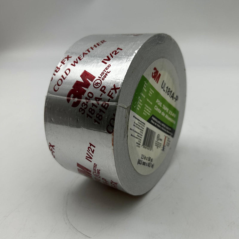 3M Aluminum Foil Tape 3340 2.5" x 50 yd 4.0 mil Silver HVAC Sealing and Patching 8