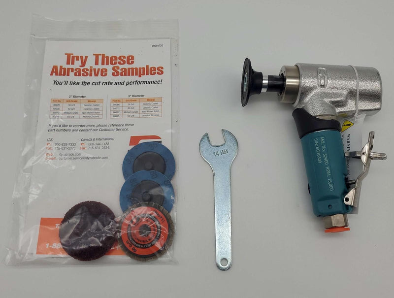 Dynabrade 52400 Disc Sander 2" Diam 7 Deg Offset 1/2 HP 15,000 RPM Front Exhaust 1