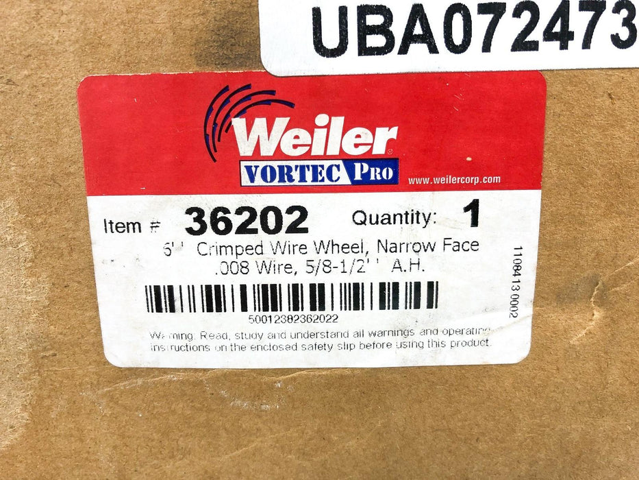 Steel Wire Wheel 6" Crimped Carbon Brush Weiler Vortec Pro 6000RPM 36202 1ct 4