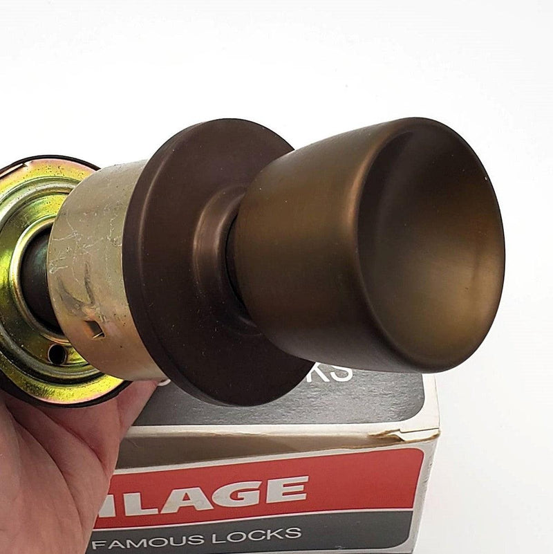 Schlage Door Knob Passage Latch Oil Rubbed Bronze Tulip 2-3/4" Backset A10S TUL 1