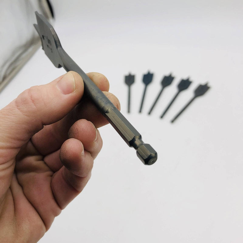 Cle-Line C17113 Power Wood Bore Bit Spade 1-1/8 x 6in Black Oxide 1823 HSS 6pk 9