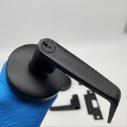 Falcon Door Lever Entry Lock Flat Black Dane 2-3/4" Backset W501CP6D C Keyway 2