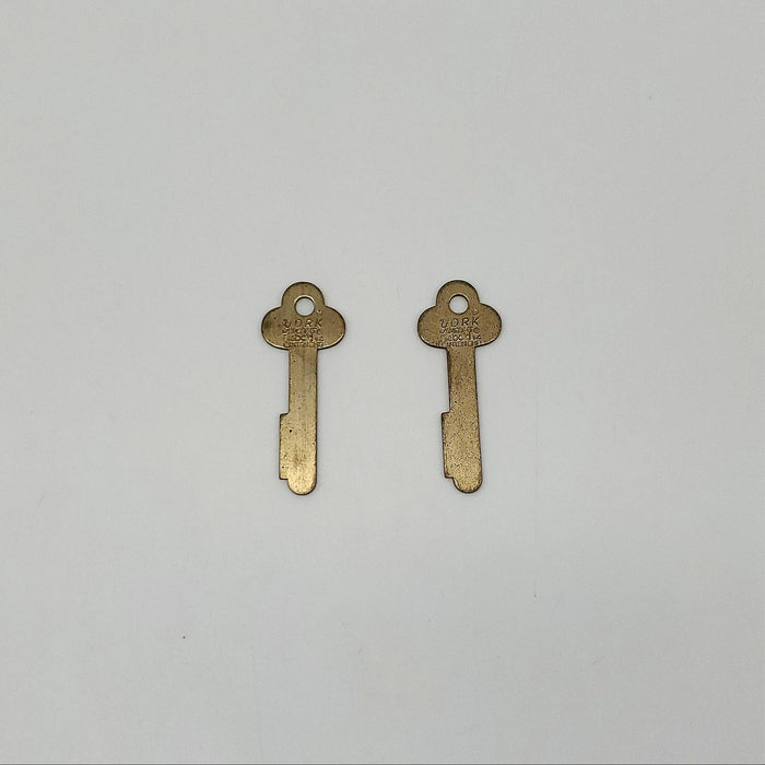 2x York Diebold Safe Deposit Lock Key Blanks 0.055"T x 0.355"W x 2.105"L Flat 3