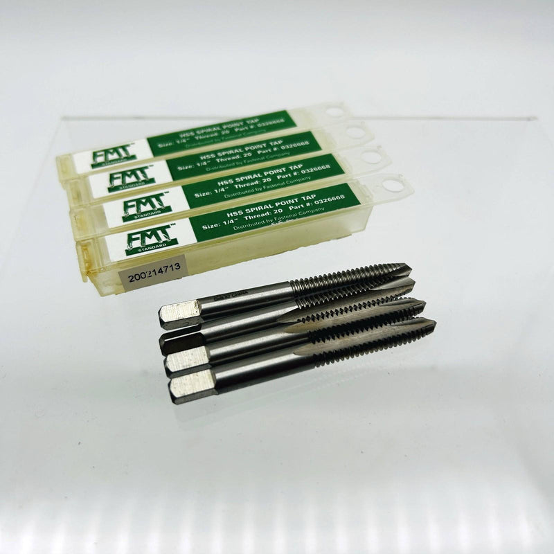 FMT Standard 0326668 Spiral Point Tap 1/4"-20 HSS 2 Flute Bright Finish Lot of 4