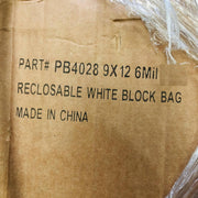 Box Partners PB4028 Reclosable Poly Bag 9x12 6 Mil White Block Pack of 100 2
