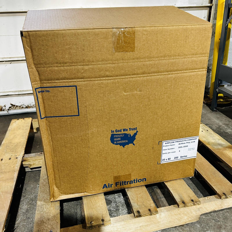 Airflow Products 200L-20XX Poly Link 4-Panel Air Filter 20x80in 200 Series 6ct