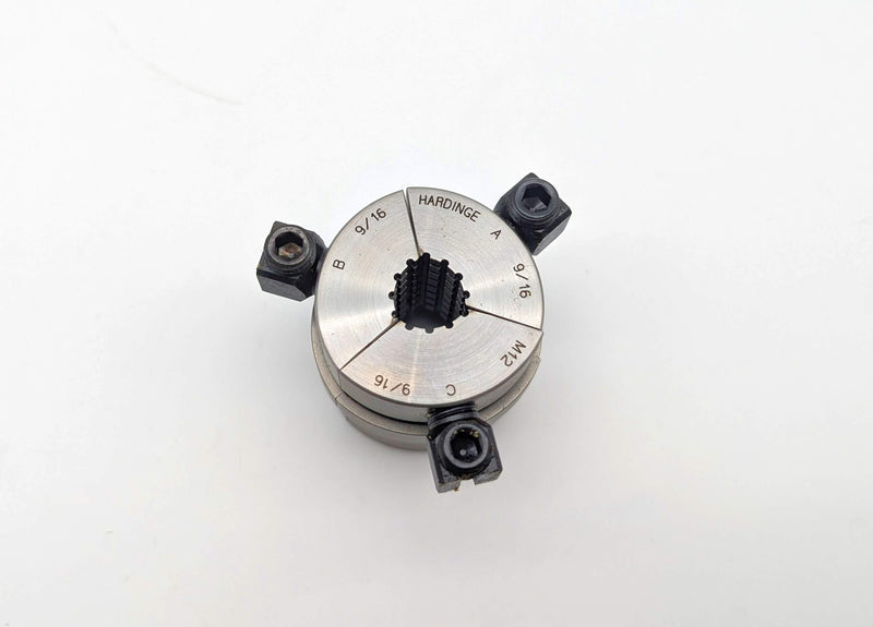 Hardinge M12 9/16" Round Serrated Collet Pads 3-Segment for M12 Collet