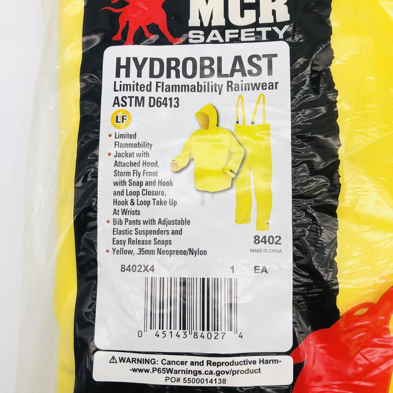MCR Safety 8402 Rain Suit Size 4XL Limited Flammability Hooded Jacket Bib Pants 2