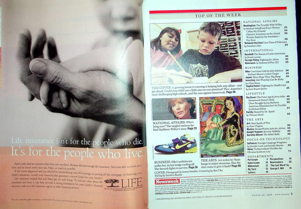 Newsweek Magazine March 30 1998 Kathleen Willey Nike Marketing Brand Woes 3